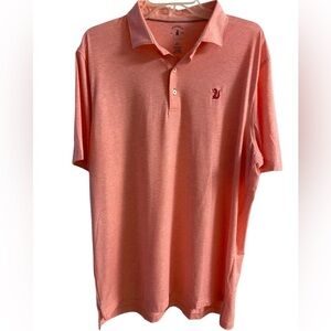 Johnnie-O top shelf polo shirt heather pink short sleeve XL